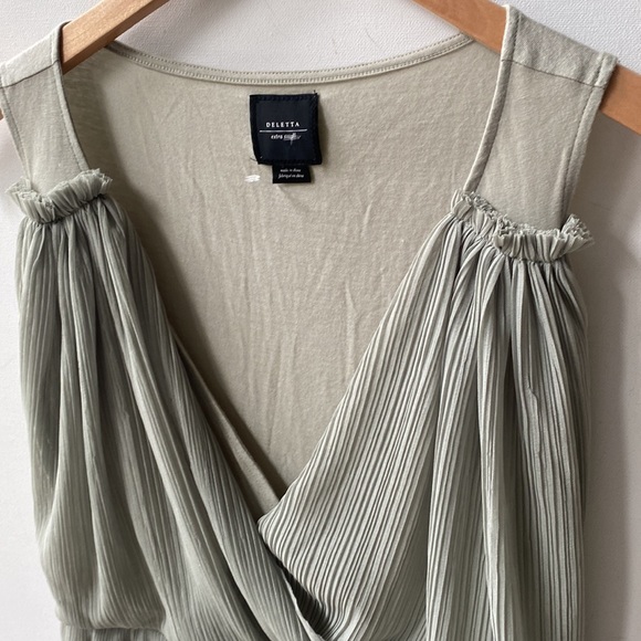 Anthropology Deletta Hidden Valley Sage Green Tank Top, Size XS, NWOT - Picture 2 of 11